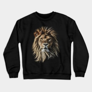 Wild Lion Fractal Crewneck Sweatshirt